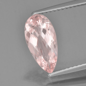 Morganite naturale rosa da 1,53 ct, taglio a pera, VVS-VS