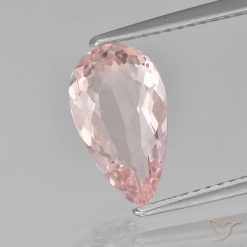 Morganite naturale rosa da 1,54 ct, taglio a pera, VS