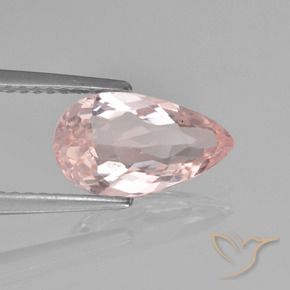 Morganite naturale rosa da 1,54 ct, taglio a pera, VS