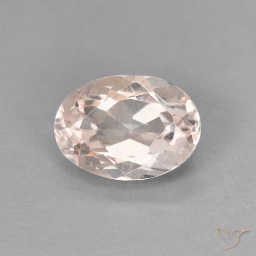 0.91ct Naturale Medium Light-Pink Morganite, Ovale, VVS-VS