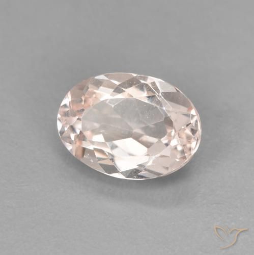 Morganite Medium Light-Pink naturale da 0.91 ct, Ovale, VVS-VS