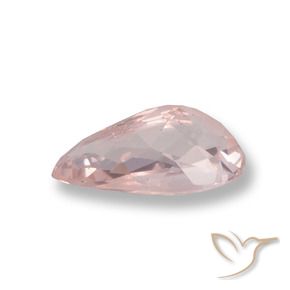 Morganite Rosa medio-chiaro naturale da 0.84 ct, Forma a pera, VVS-VS