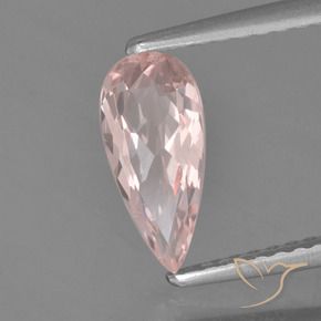Morganite Rosa chiaro naturale da 0.77 ct, Forma a pera, VVS-VS