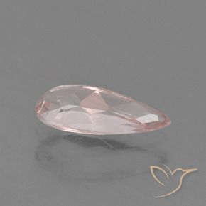 Morganite Rosa chiaro naturale da 0.77 ct, Forma a pera, VVS-VS