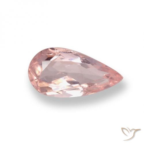Morganite naturale rosa da 0,54 ct, taglio a pera, VVS-VS