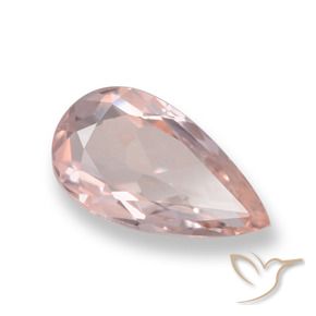 Morganite Rosa medio naturale da 0.93 ct, Forma a pera, VVS