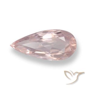 Morganite Rosa medio naturale da 0.71 ct, Forma a pera, VVS