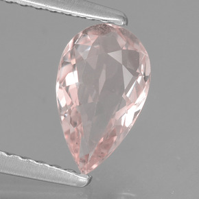 Morganite Rosa chiaro naturale da 0.74 ct, Forma a pera, VVS