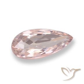 Morganite rosa fenicottero naturale da 1.03 ct, Forma a pera, VVS