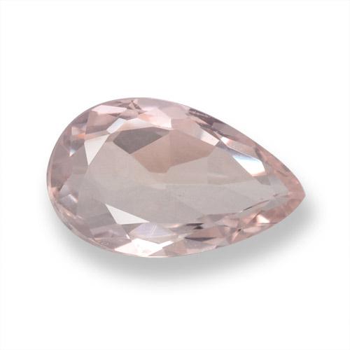 Morganite Tono rosa corallo naturale da 0.79 ct, Forma a pera, VVS-VS