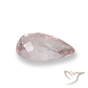 Morganite Tono rosa corallo naturale da 0.92 ct, Forma a pera, VVS-VS