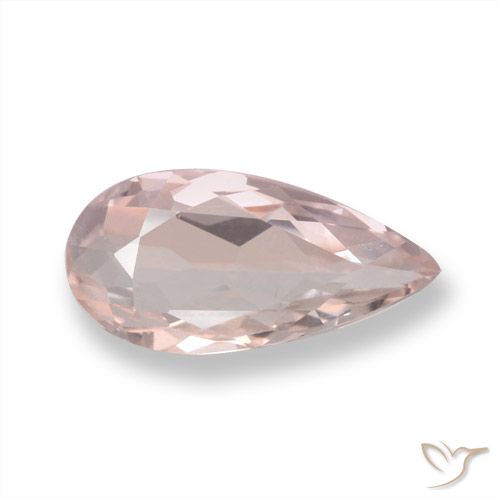 0.92ct Naturale Rosa chiaro Morganite, Forma a pera, VVS