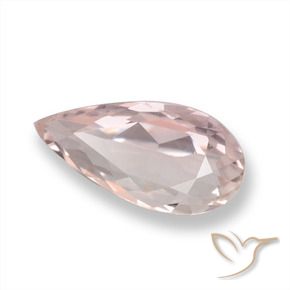 Morganite Rosa chiaro naturale da 0.92 ct, Forma a pera, VVS