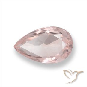 Morganite Rosa medio naturale da 0.84 ct, Forma a pera, VVS-VS