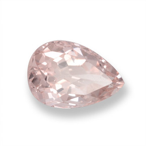 Morganite rosa fenicottero naturale da 0.94 ct, Forma a pera, VVS-VS