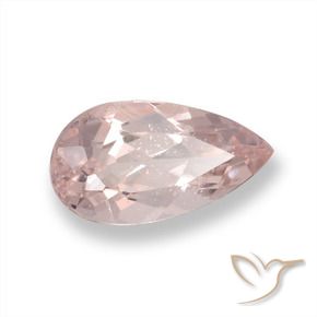 Morganite rosa fenicottero naturale da 0.93 ct, Forma a pera, VS