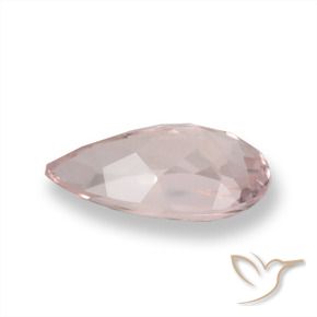 Morganite rosa fenicottero naturale da 0.93 ct, Forma a pera, VS