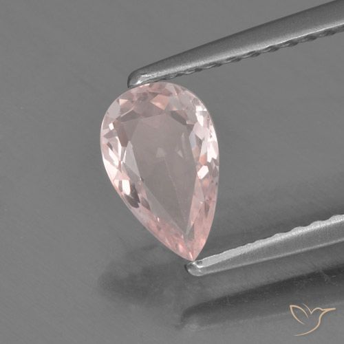 Morganite naturale rosa da 0,63 ct, taglio a pera, VVS-VS