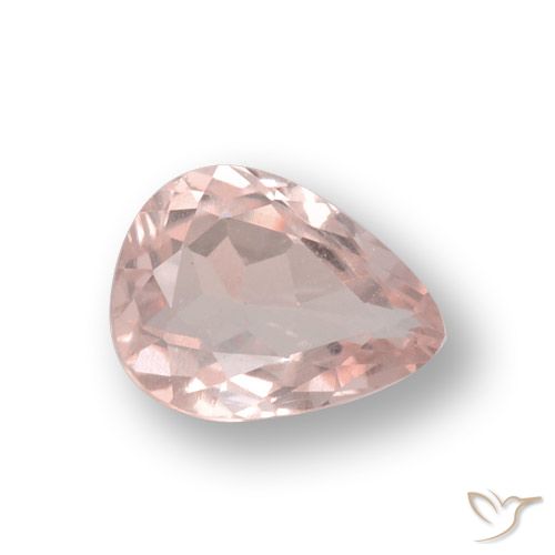 0.65ct Naturale rosa fenicottero Morganite, Forma a pera, VVS-VS