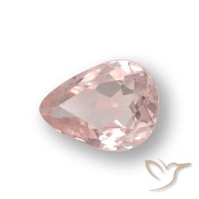 Morganite rosa fenicottero naturale da 0.65 ct, Forma a pera, VVS-VS