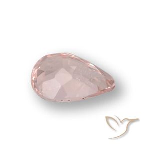 Morganite rosa fenicottero naturale da 0.65 ct, Forma a pera, VVS-VS