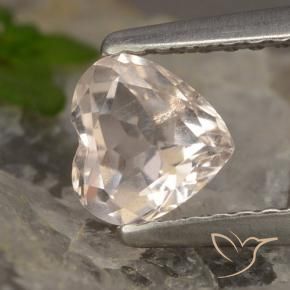 Morganite naturale rosa da 0,60 ct, a forma di cuore, VS