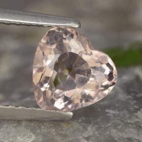 Morganite naturale rosa da 1,13 ct, a forma di cuore, VS