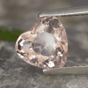 Morganite naturale rosa da 1,13 ct, a forma di cuore, VS