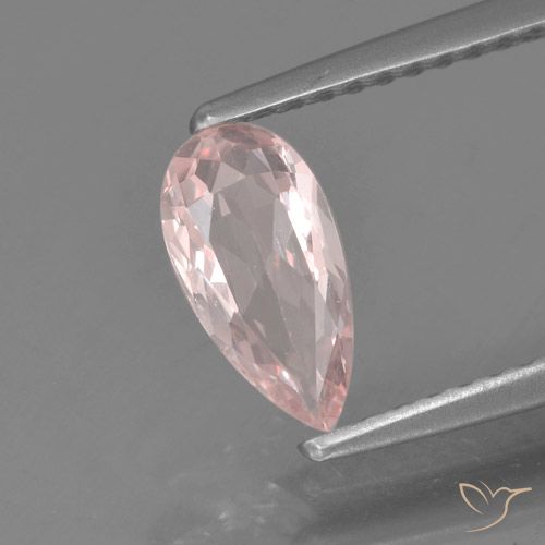 0.58ct Naturale Rosa chiaro Morganite, Forma a pera, VVS-VS