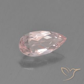 Morganite Rosa chiaro naturale da 0.58 ct, Forma a pera, VVS-VS