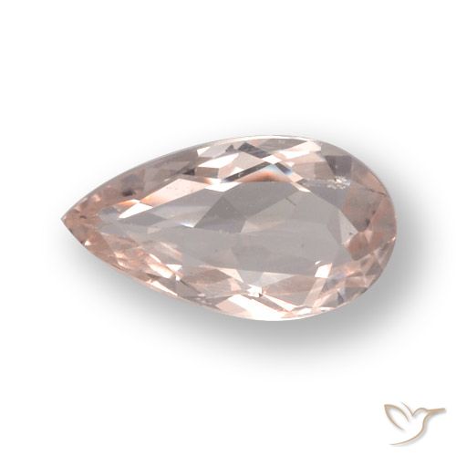 0.57ct Naturale rosa fenicottero Morganite, Forma a pera, VVS-VS