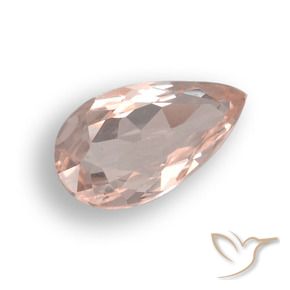 Morganite rosa fenicottero naturale da 0.57 ct, Forma a pera, VVS-VS