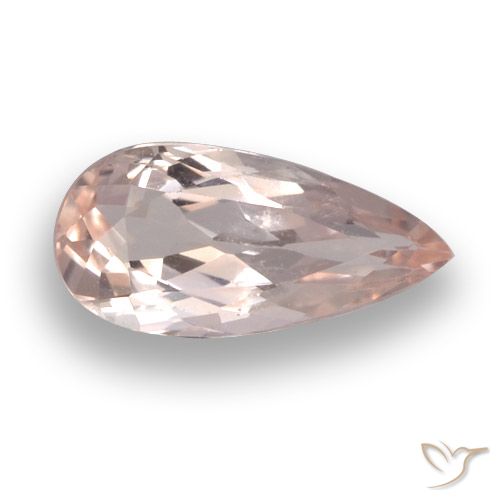 0.71ct Naturale Rosa chiaro Morganite, Forma a pera, VS