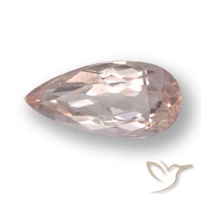 Morganite Rosa chiaro naturale da 0.71 ct, Forma a pera, VS