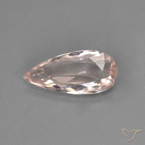 0.90ct Naturale Medium Light-Pink Morganite, Forma a pera, VVS