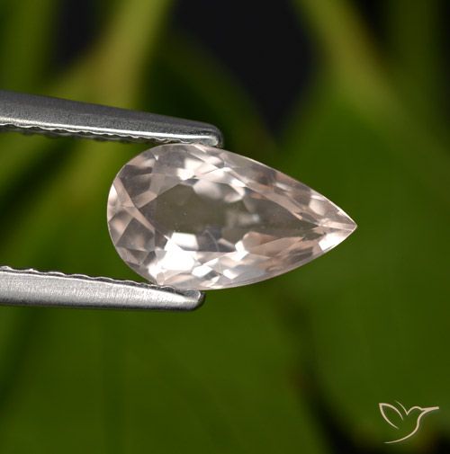 0.83ct Naturale Rosa salmone Morganite, Forma a pera, VVS-VS