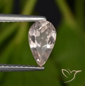 Morganite Rosa salmone naturale da 0.83 ct, Forma a pera, VVS-VS