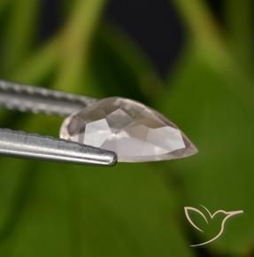 Morganite Rosa salmone naturale da 0.83 ct, Forma a pera, VVS-VS