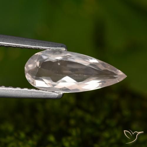 0.91ct Naturale Rosa Molto Chiaro Morganite, Forma a pera, VVS-VS