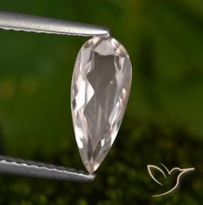 Morganite Rosa Molto Chiaro naturale da 0.91 ct, Forma a pera, VVS-VS