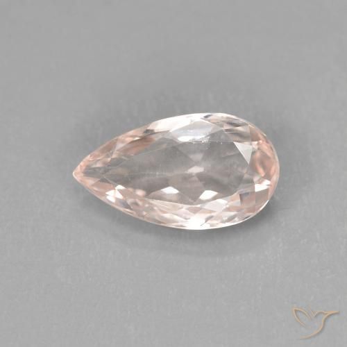 0.96ct Naturale rosa fenicottero Morganite, Forma a pera, VVS-VS
