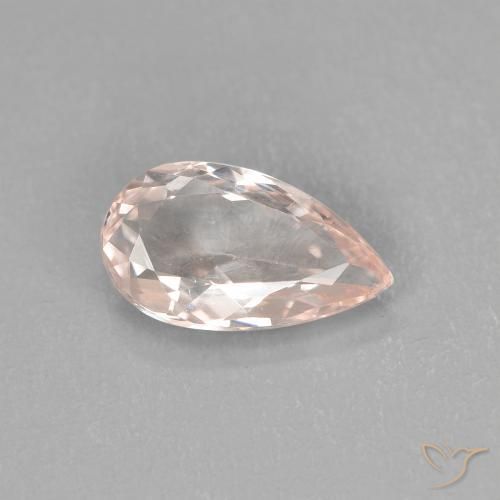 Morganite rosa fenicottero naturale da 0.96 ct, Forma a pera, VVS-VS
