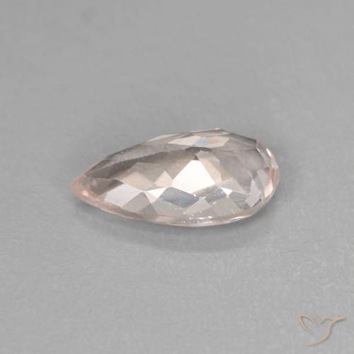 Morganite rosa fenicottero naturale da 0.96 ct, Forma a pera, VVS-VS