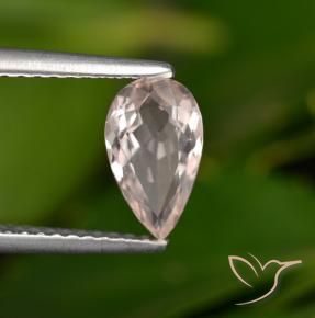 Morganite Rosa salmone naturale da 0.86 ct, Forma a pera, VVS