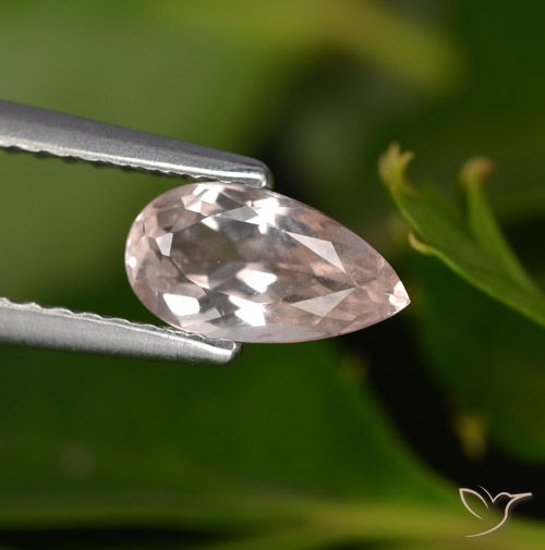 0.74ct Naturale Rosa medio Morganite, Forma a pera, VVS-VS