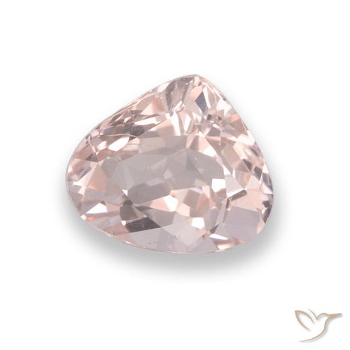 0.76ct Naturale Rosa Corallo Chiaro Morganite, Forma a pera, VVS-VS