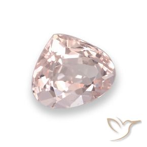 Morganite Rosa Corallo Chiaro naturale da 0.76 ct, Forma a pera, VVS-VS