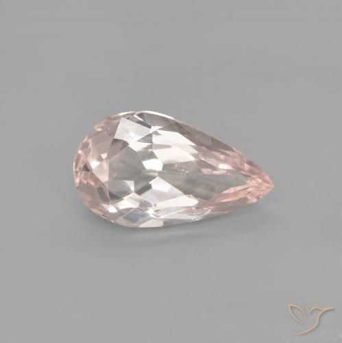 0.74ct Naturale Rosa medio Morganite, Forma a pera, VVS-VS