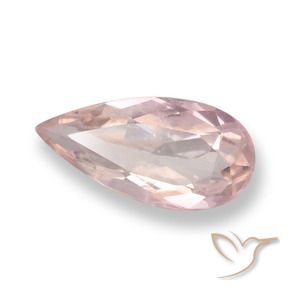 Morganite rosa fenicottero naturale da 0.76 ct, Forma a pera, VS