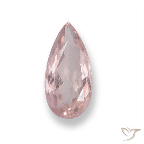 0.71ct Naturale Rosa chiaro Morganite, Forma a pera, VS